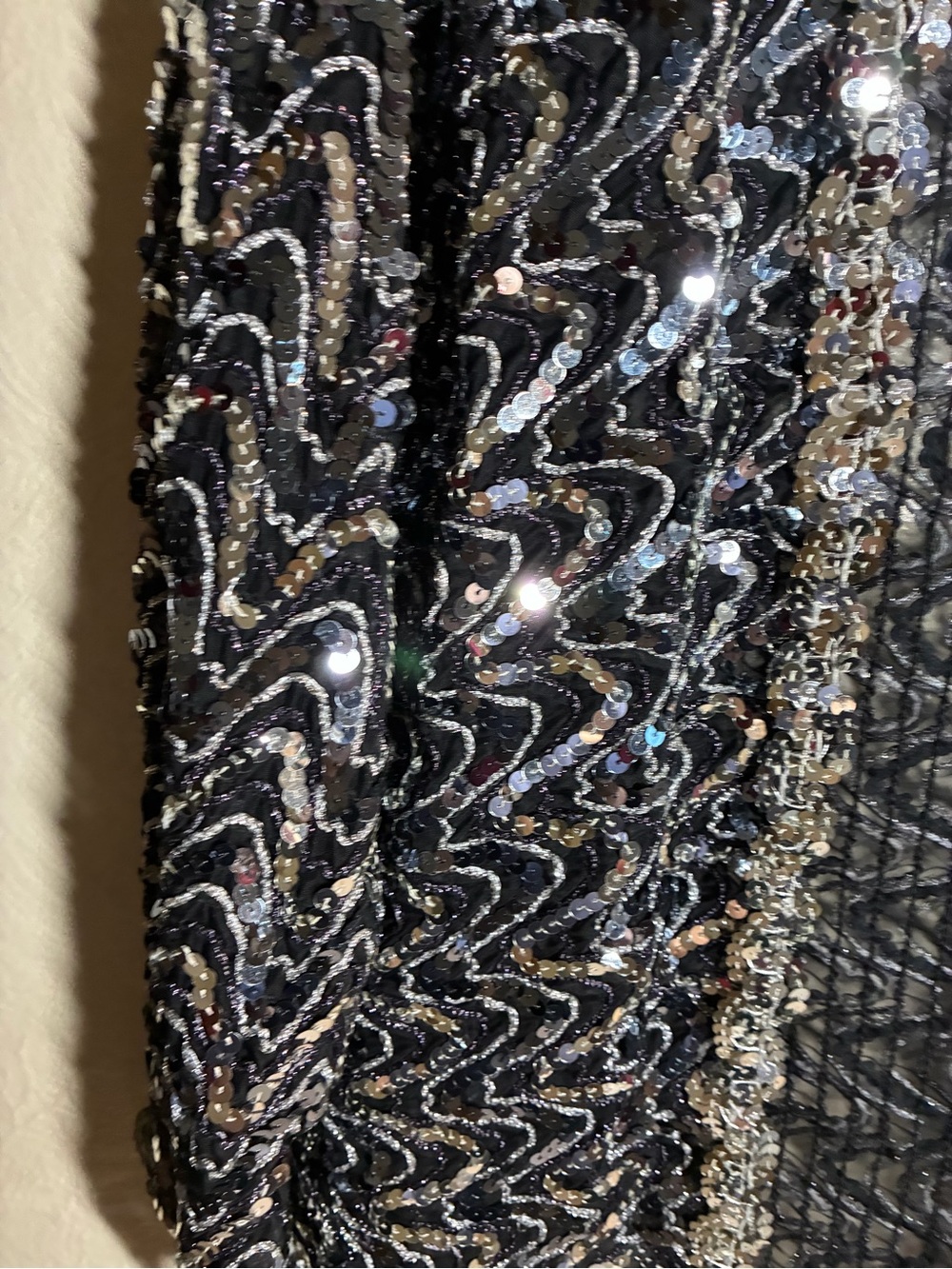 Black Sequin Open-Front Evening Cardigan,Disco sparkle, Fancy - Picture 7 of 15